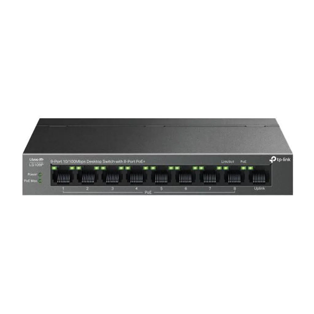 Switch TP-Link LS109P PoE+ per Domotica e Sicurezza: Zero Configurazione - 1