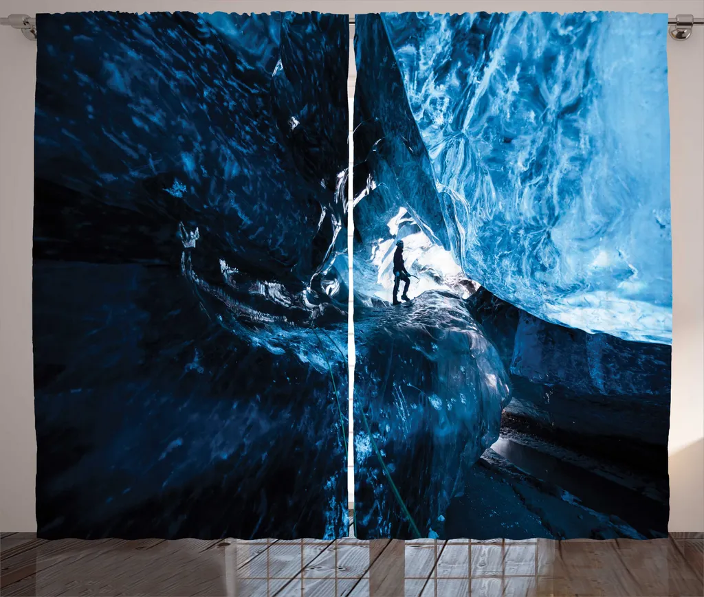 Rideaux occultants déco pour grand salon rustique gris bleu ciel 225cm
