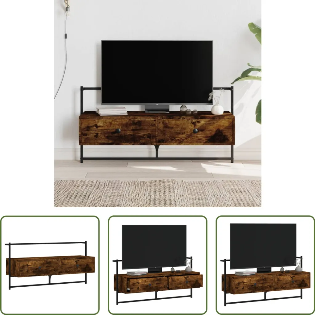 Mobile TV Sospeso Rovere Fumé 100,5x30x51 cm | Design Living Moderno
