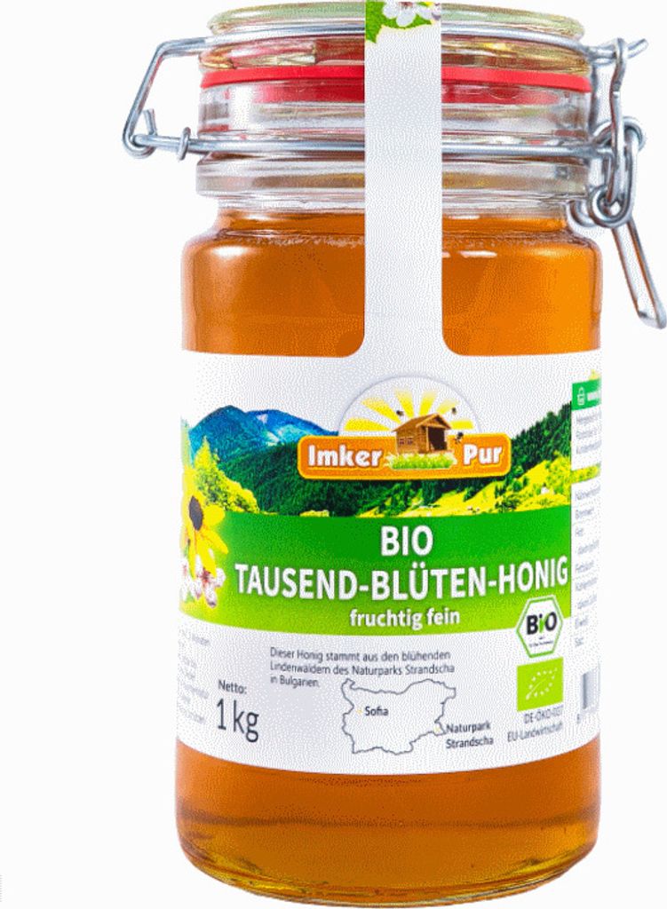Tausend-Blütenhonig von ImkerPur, im Vorratsglas, 1 kg