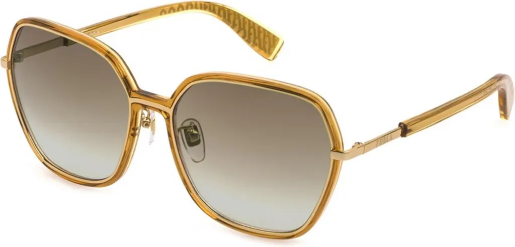 Lunettes de soleil Furla SFU539 en acétate écaille et doré chic