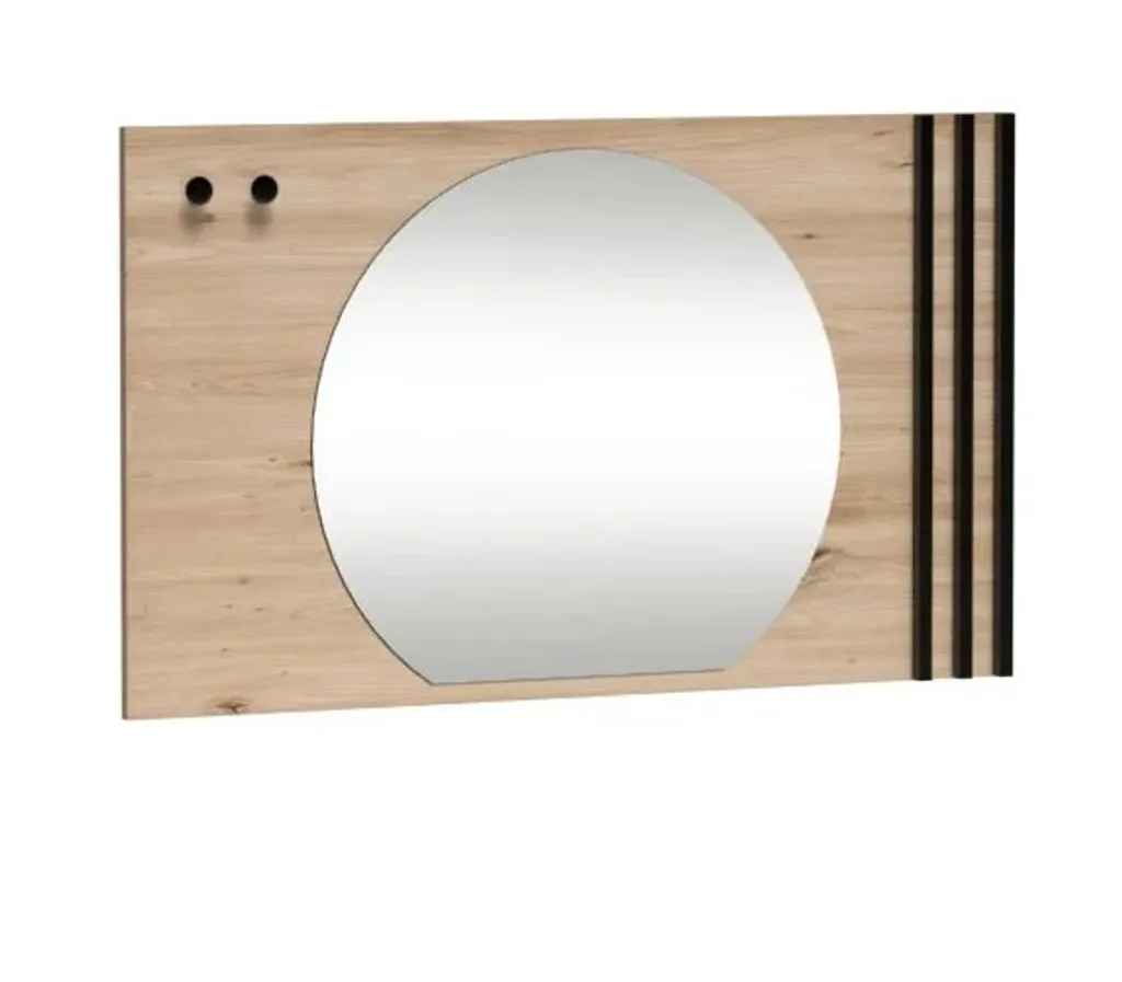 Miroir de salon AIMY chêne artisan - Décoration murale bois naturel