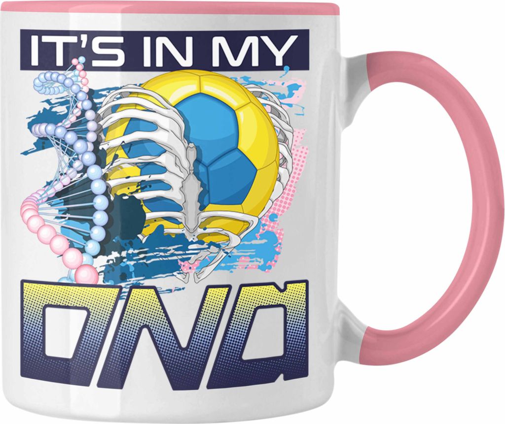Trendation - Handball Tasse Geschenk für Handball-Spieler Trainer Geschenkidee Spruch (Rosa)