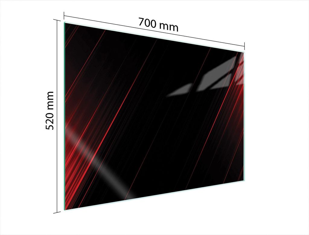 Glasschutzplatte Für Herd 70X52 Schwarz