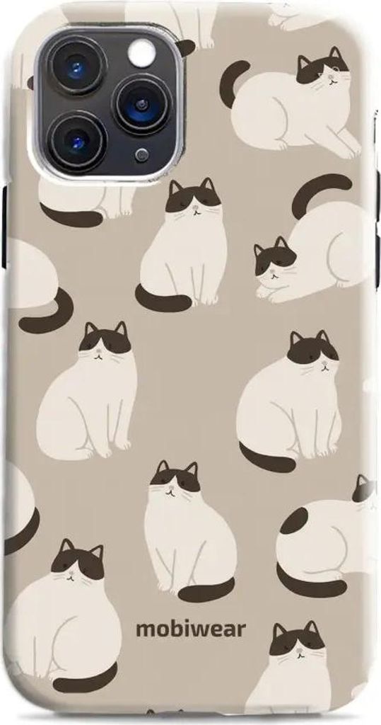 Handyhülle für iPhone 11 Pro, Mobiwear Elite Pro, Kaffe Miau