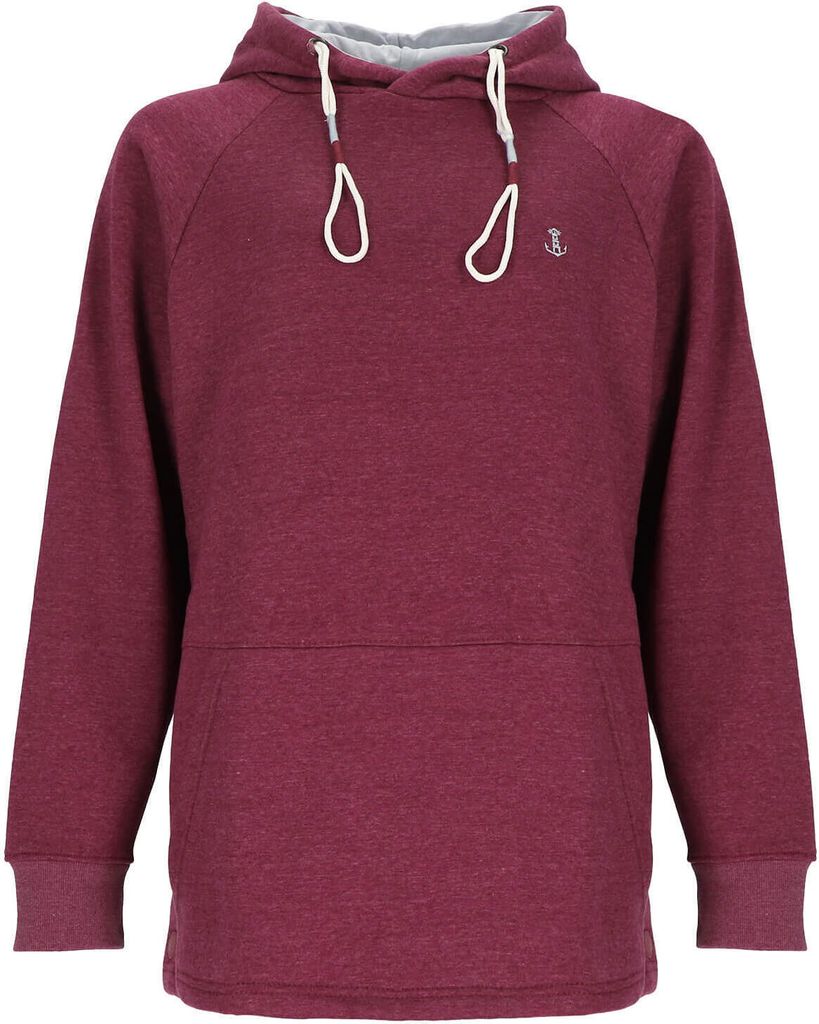 Leitfeuer Damen Sweatpullover in Melange-Optik - Modischer Kapuzenpullover mit Kängurutasche in Hortensie Größe XL