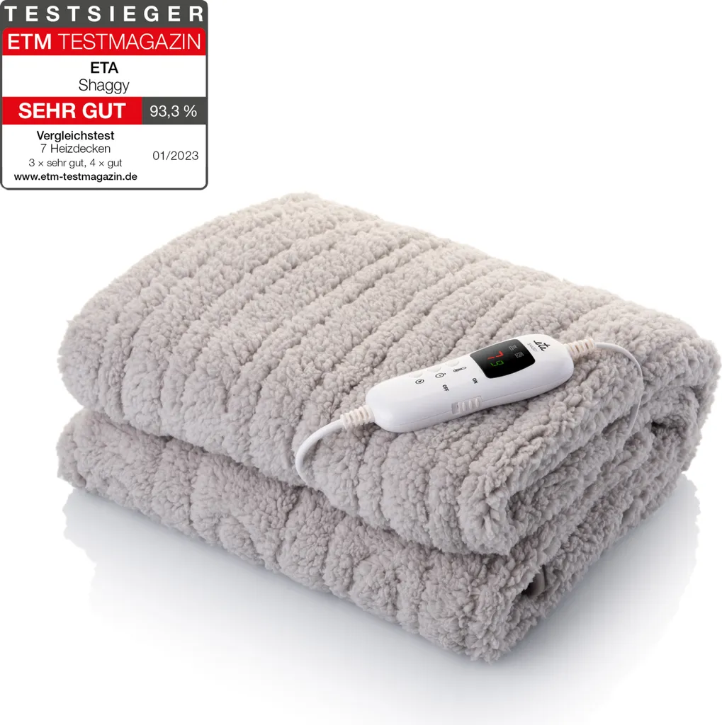 Couverture chauffante électrique douce 130x160 cm Eta 120W lavable