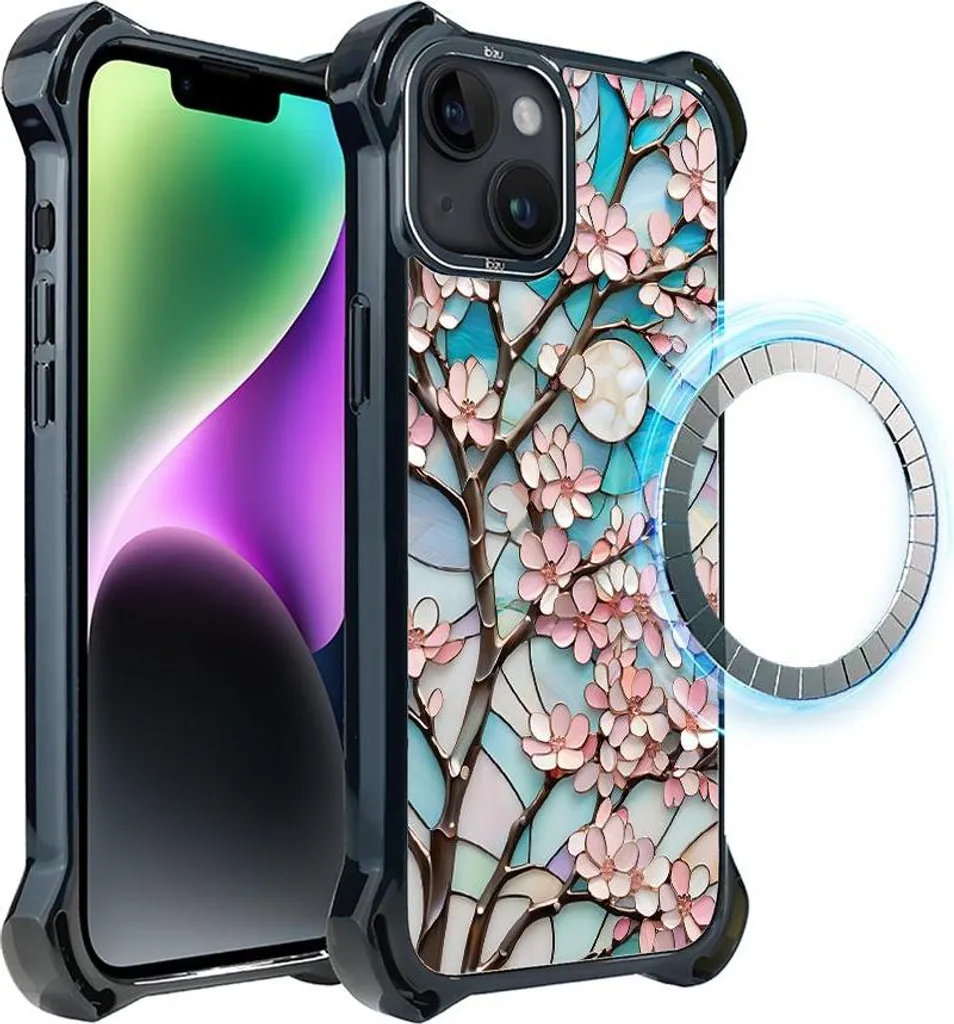 Custodia IBIZU iPhone 14 Moon Cherry Vetro MagSafe DropGuard