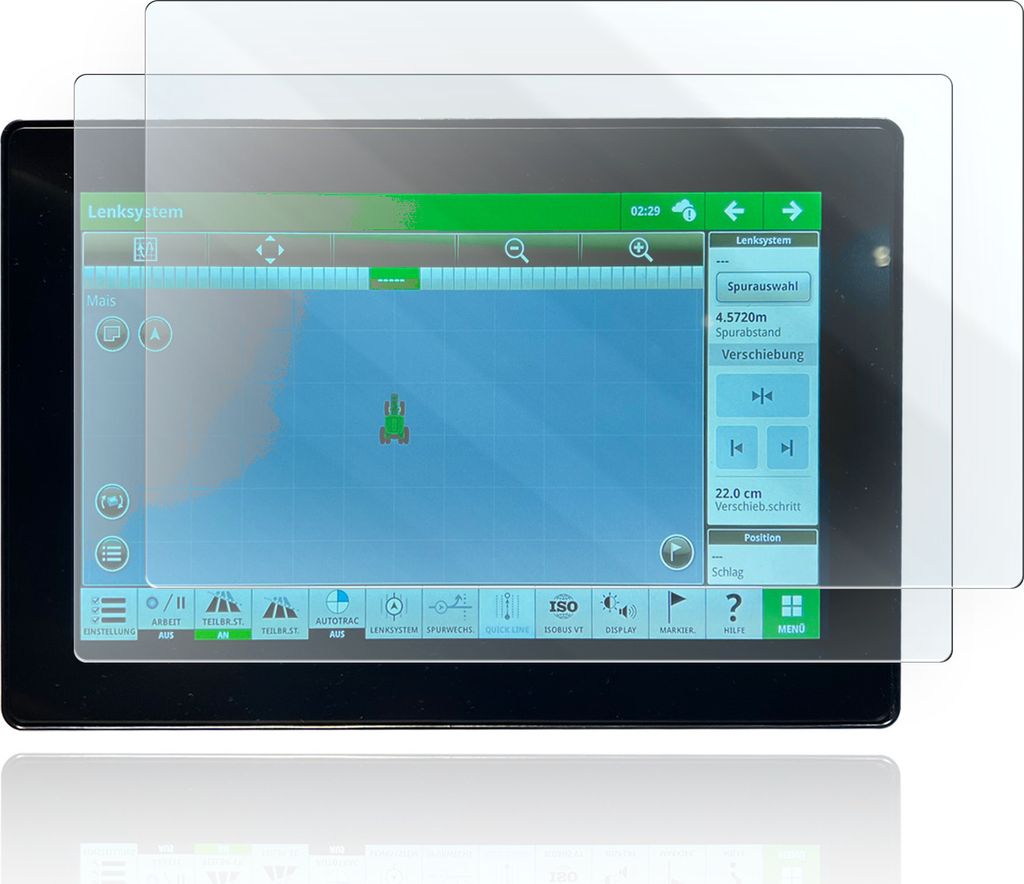Schutzfolie für Display und Tacho kompatibel mit John Deere CommandCenter G5