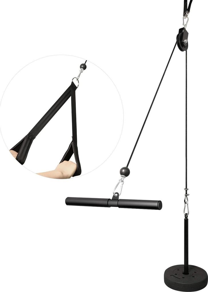 Krafttrainingsgerät für Zuhause - Unterarmtrainer und Trizepsseil für kombinierte Fitness