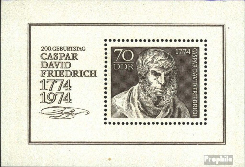 Briefmarken DDR 1974 Mi Block40 (kompl.Ausgabe) Ersttagssonderstempel gestempelt 200.Geburtstag von Friedrich / Bl.40