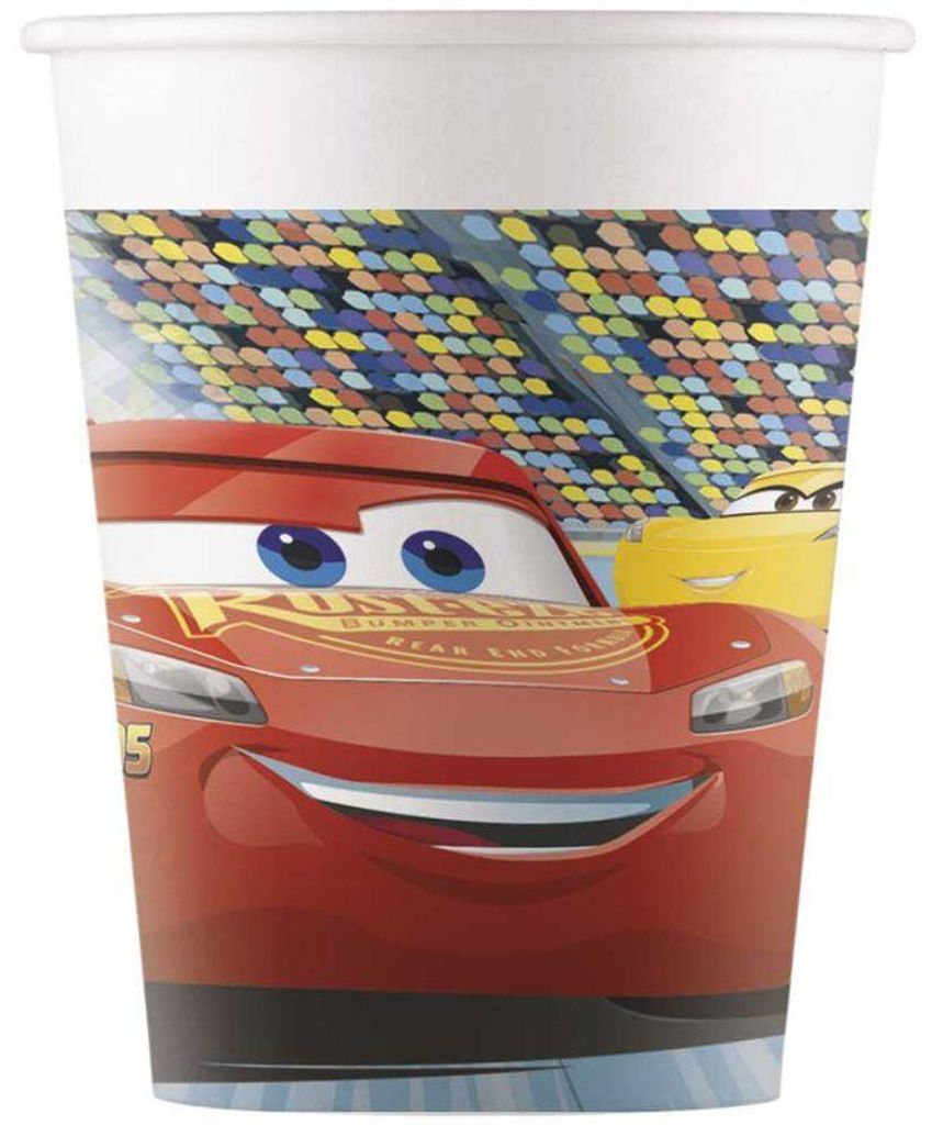 #ZKU Papbekers (wegwerp), Cars 3 (Disney), 200 stuks Productafbeelding 