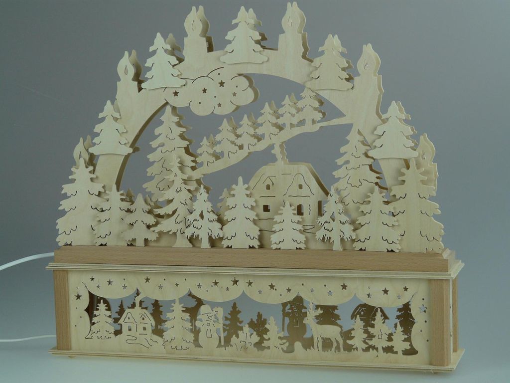 Original Erzgebirgischer Marken Schwibbogen Lichterbogen 50 x 43 cm K50-B_74