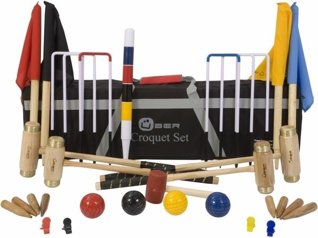 Junior Executive Krocket-Set – Englisches Gartenspiel – offiziell und komplett mit Luxus-Tasche. Klasse und großartig