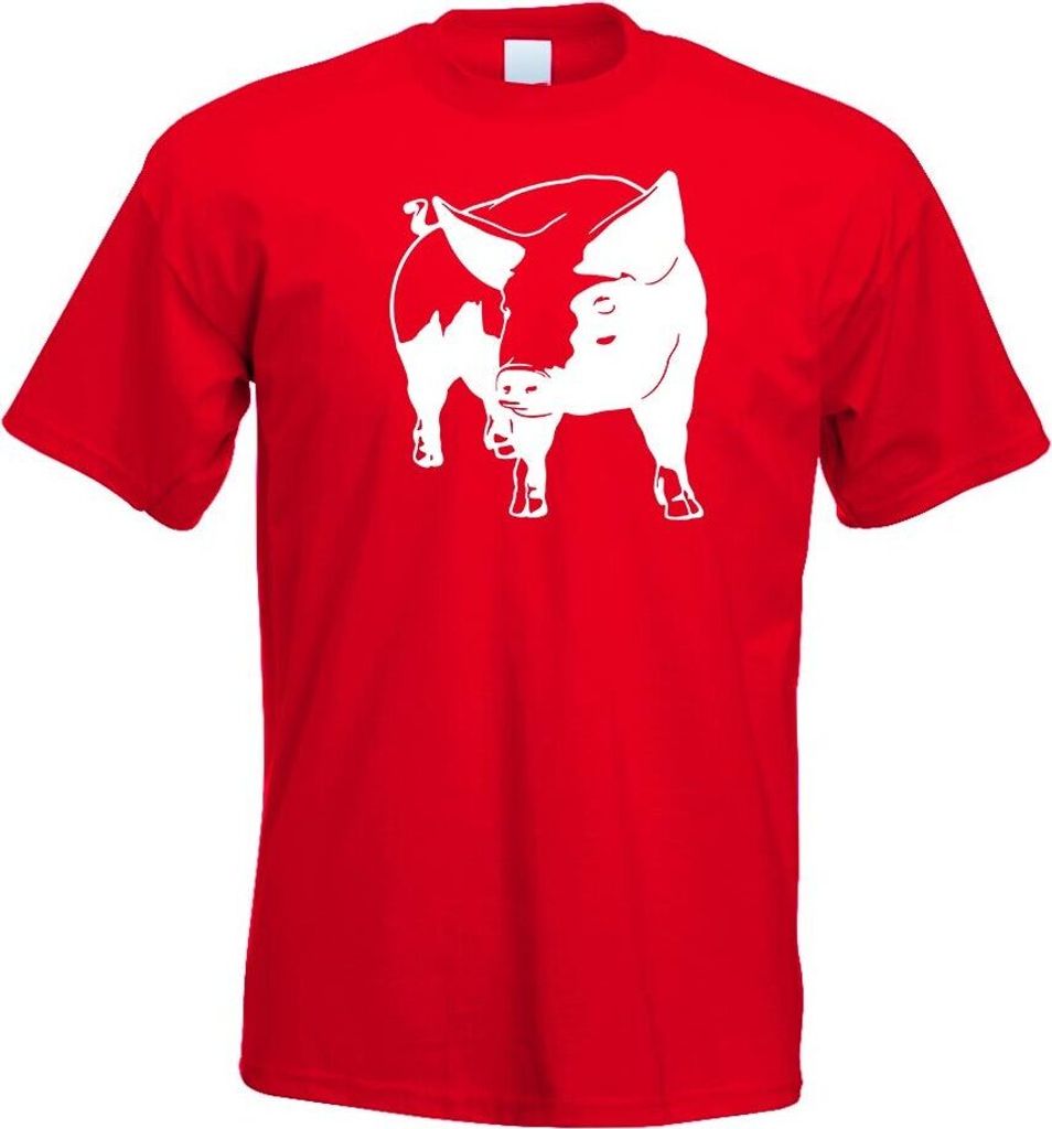 Kiwistar - T-Shirt - rot - Schwein Motiv 4 - Sau - Baby Herren Funshirt Bedruckt Design Sprüche Spruch Motive - mit Motiv Bedruckt - Funshirt Desi...