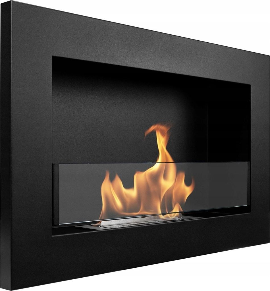 Caminetto a bioetanolo SLIM 650x400mm nero con vetro. Immagine del prodotto 