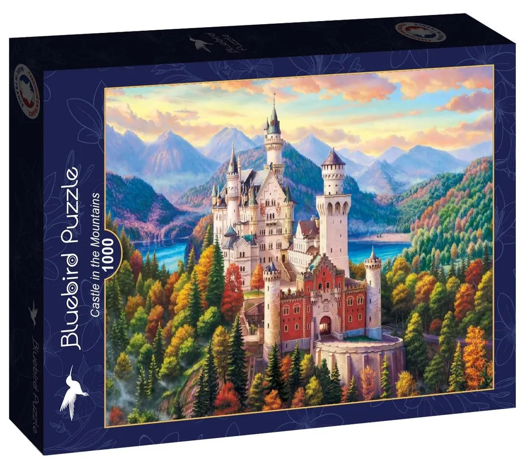 Puzzle 1000 pièces Bluebird sans reflets pour assemblage facile château - 2