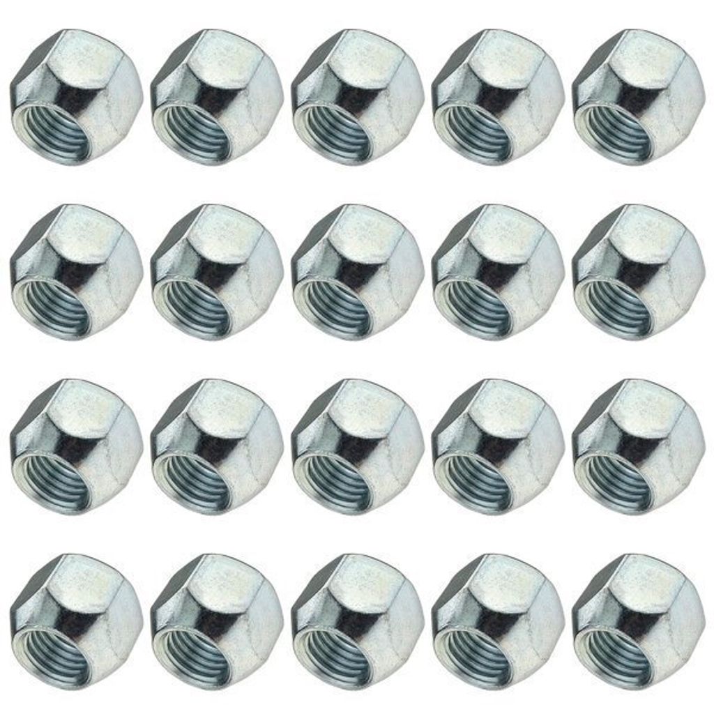 20x Offene Radmuttern Muttern M12x1,5 Kegelbund SW19 Schwarz Silber