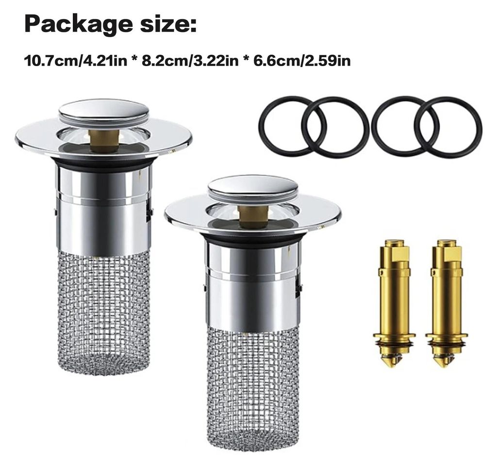 2 ks 2 v 1 zátka do umývadla s sitkom na vlasy, zátka do Obrázok produktu 