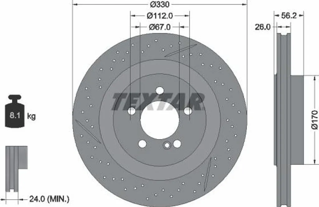 Freinage optimal avec le disque de frein Textar 1714230212 pour SLK CLK