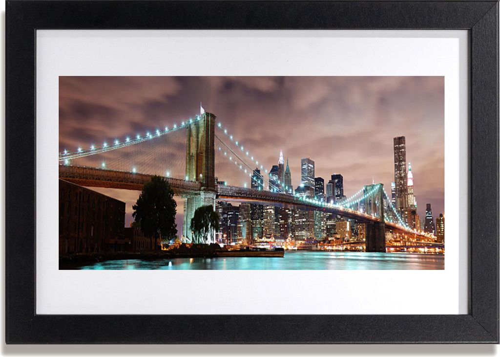 Bild 30x20 MDF-Rahmen Wandkunst Bridge City Architektur