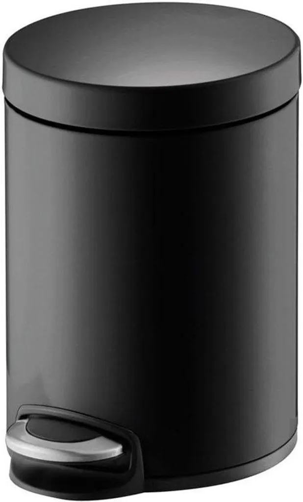 Boîte à pédales 20 L noire silencieuse - Poubelle cuisine métal Soft Close