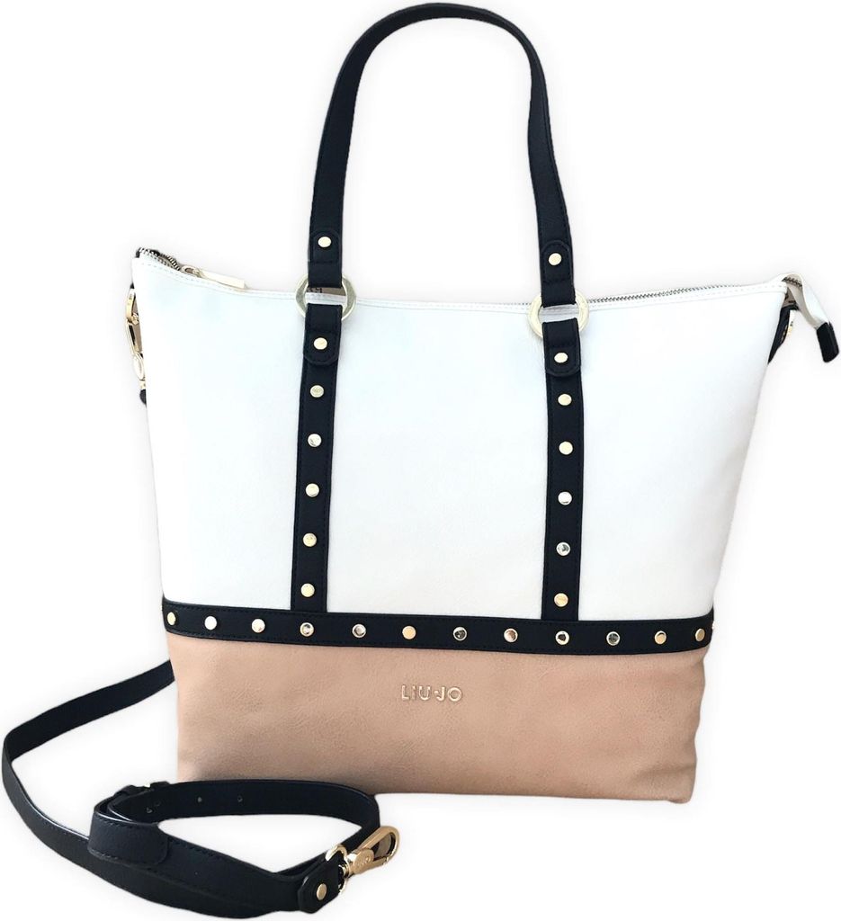 Liu Jo Handtasche Damen Shopper Kunstleder Stoff Weiß Rosa N16149E0037-51315