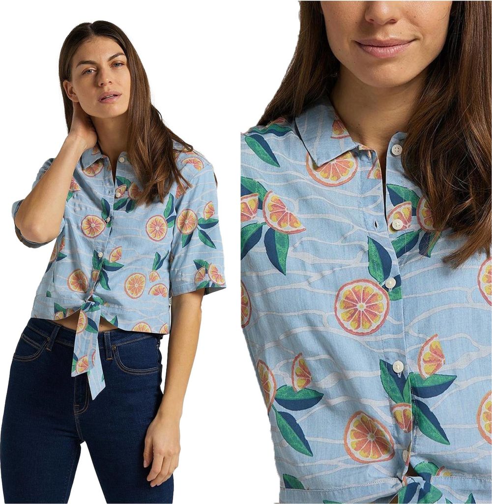 Frauenhemd Lee Lee Knotted Resort Shirt Piscine L49XZMQE 112111150