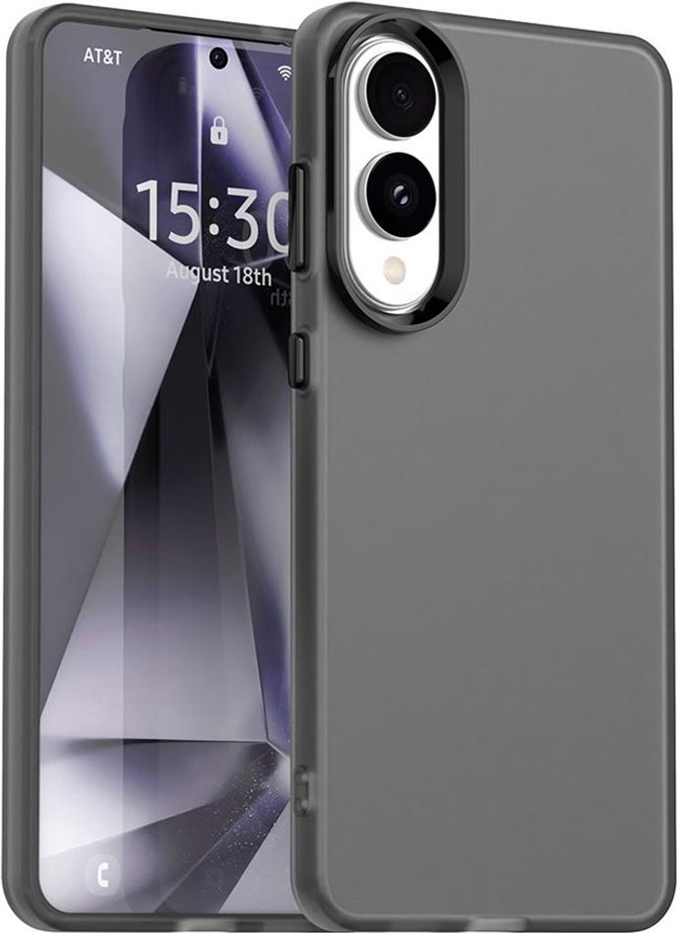 Hülle für Samsung Galaxy S25 Edge - Phonesta HardFrost Semi-Transparent Back Cover - Mattschwarz
