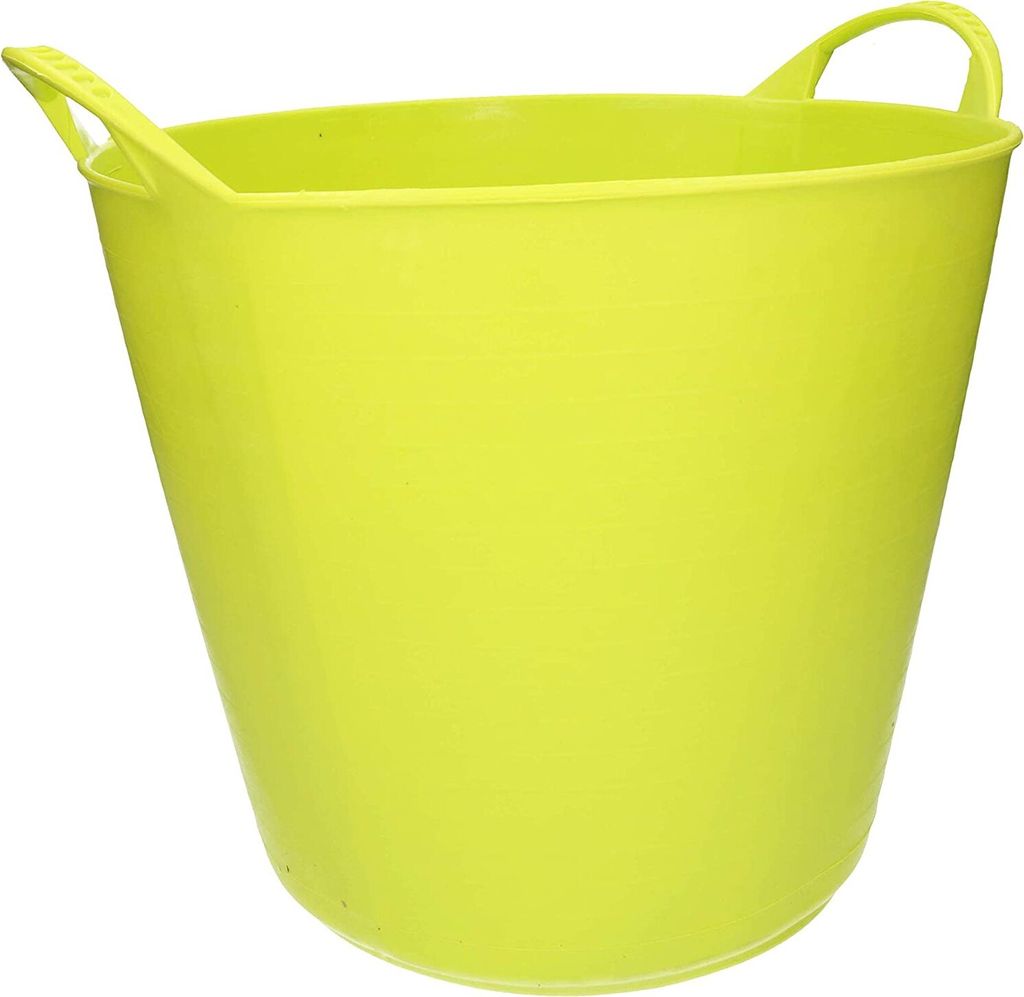 KOTARBAU Elastischer Gummitrog 26L Grün Fluo mit Tragegriffen Universal Flexibler Gartenkorb