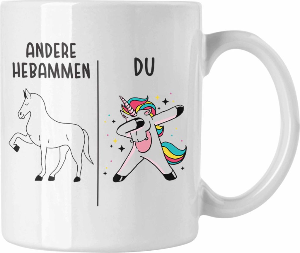 Trendation - Best Hebamme Tasse Spruch Geschenk Dankeschön Hebamme Danke (Weiß)