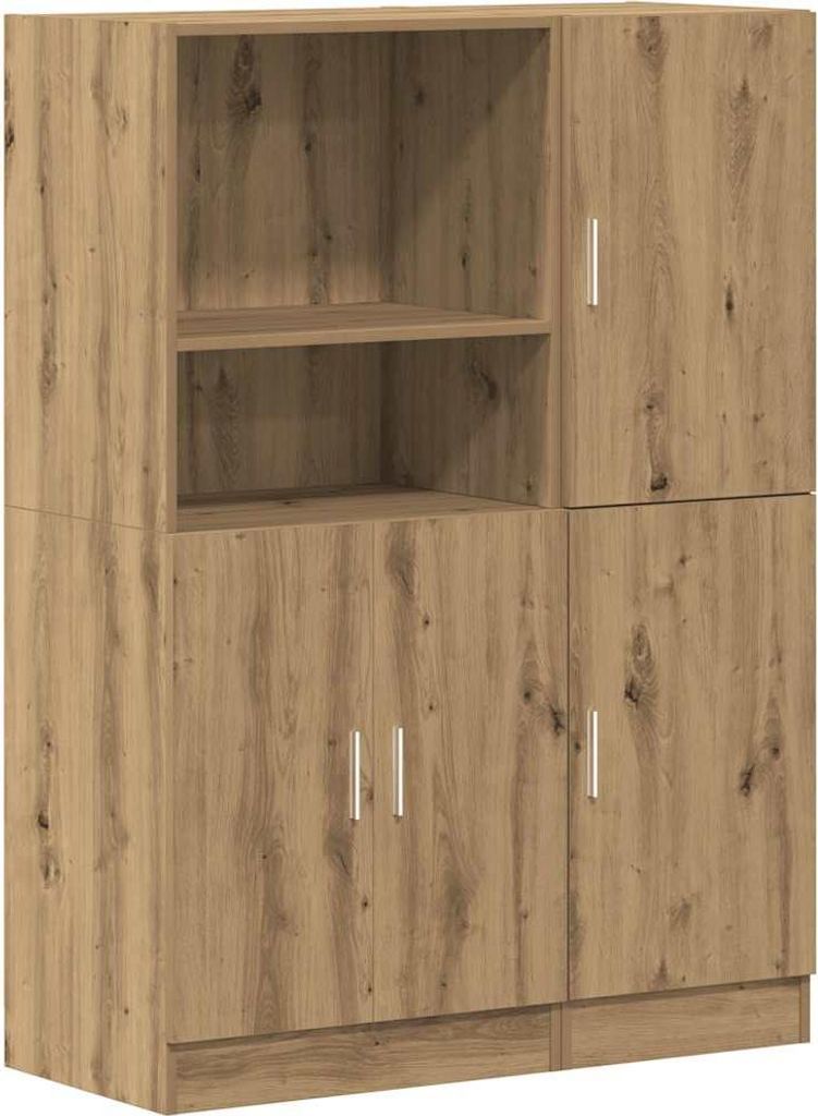 vidaXL 2-tlg. Küchenschrank-Set Artisan-Eiche Holzwerkstoff