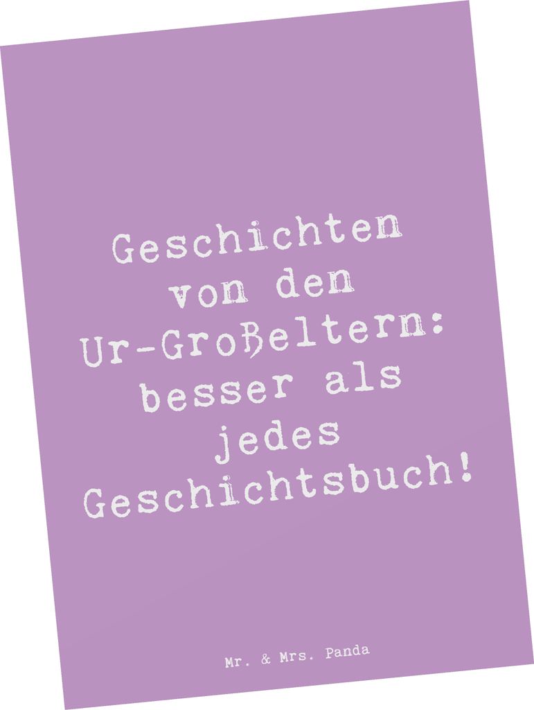 Mr. & Mrs. Panda Postkarte Spruch Ur-Großeltern Geschichten - Lavendeltraum - Geschenk, Ansichtskarte, Ansichtskarten, Familienmitglieder, Inspira...