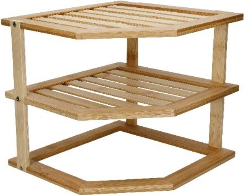 COPCO Bamboo 3-Tier Kitchen Corner Storage Shelf