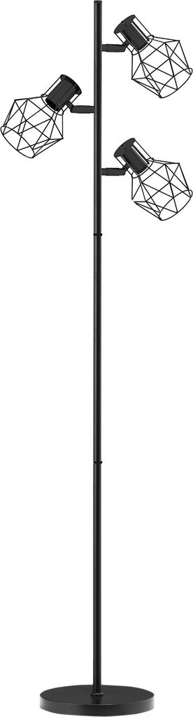 3-Licht-Stehlampe mit flexiblen Leuchtelementen, baumähnliche Struktur, für Wohnzimmer und Schlafzimmer, Metall, Schwarz