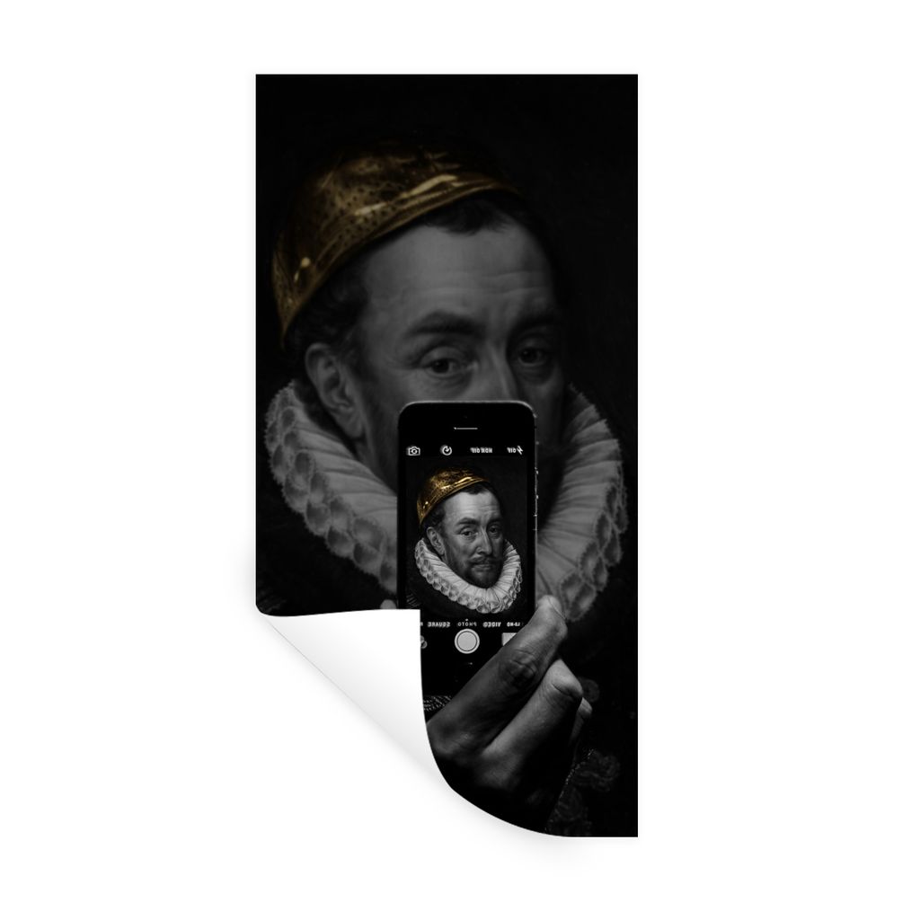 MuchoWow Wandtattoo Wandsticker Wandaufkleber Wilhelm von Oranien - Gemälde - Selfie 40x80 cm Selbstklebend und Repositionierbar - Repositionier...