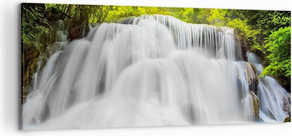 Bild auf Leinwand - Leinwandbild - Park natur landschaft - 120x50cm - Wand Bild - Wanddeko - Leinwanddruck - Bilder - Kunstdruck - Wanddekoration -...