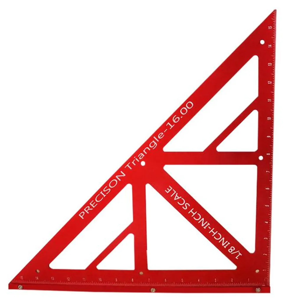 Équerre de menuisier triangulaire robuste pour mesures charpente 18cm