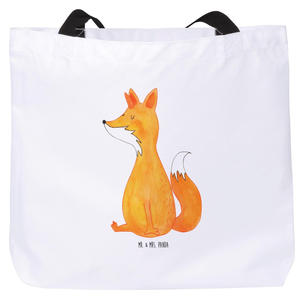 Mr. & Mrs. Panda Reisetasche Einhorn Wunsch - Weiß - Geschenk, Füchse, Laptoptasche, Tote Bag, Einkaufstasche, Einhörner, Schultasche, Unicorns,...