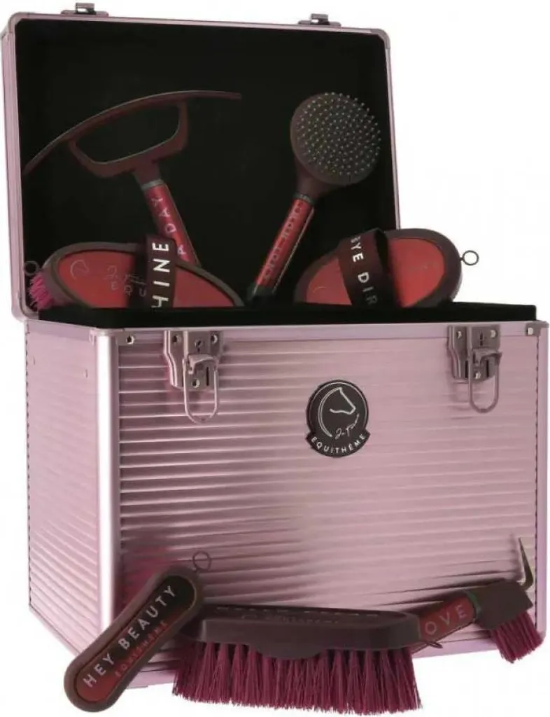 Mallette de pansage Equitheme Rosa - Coffre de soin complet pour cheval