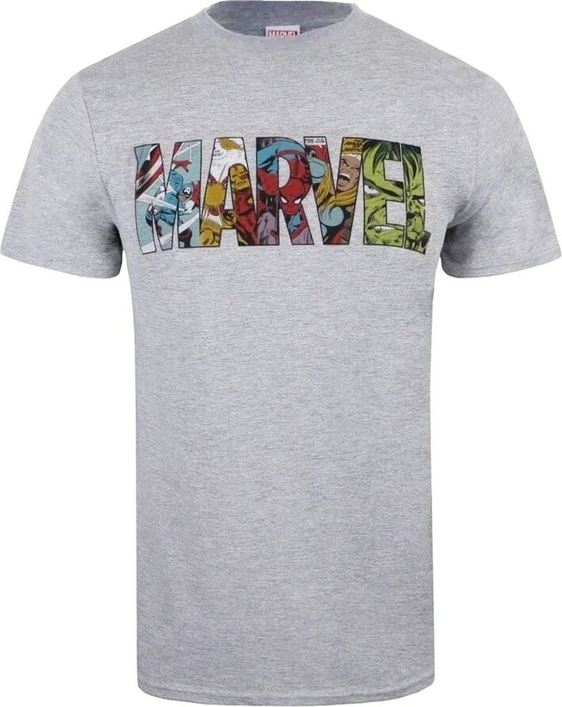 Marvel - T-Shirt Logo für Herren TV860 (XXL) (Grau)