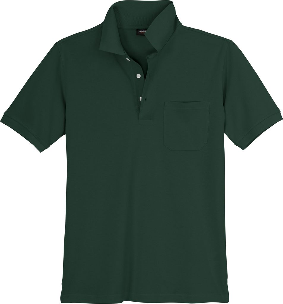 Redfield Piqué Poloshirt XXL dunkelgrün Brusttasche