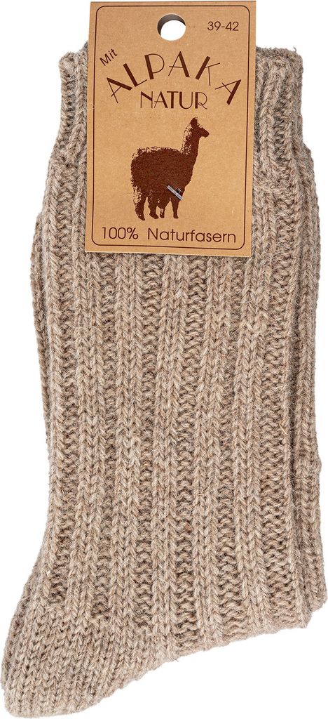 TippTexx 24 2 Paar 100% Wollsocken mit Alpakawolle, NATUR Produktbild 2