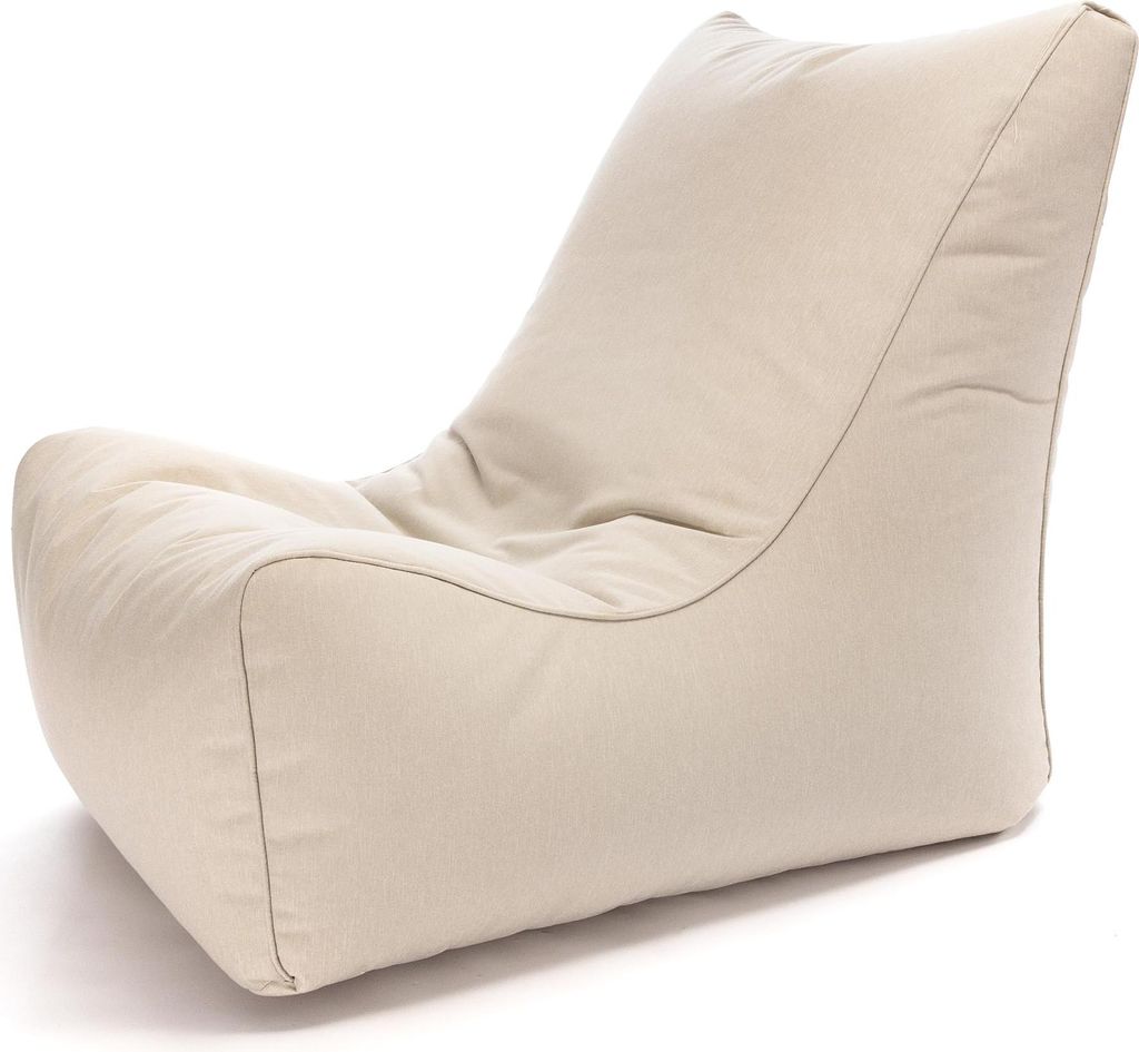 Ecopuf - Sitzsack Bean Bag Outdoor, 80 x 77 x 70 cm - Dubai Cremeweiß