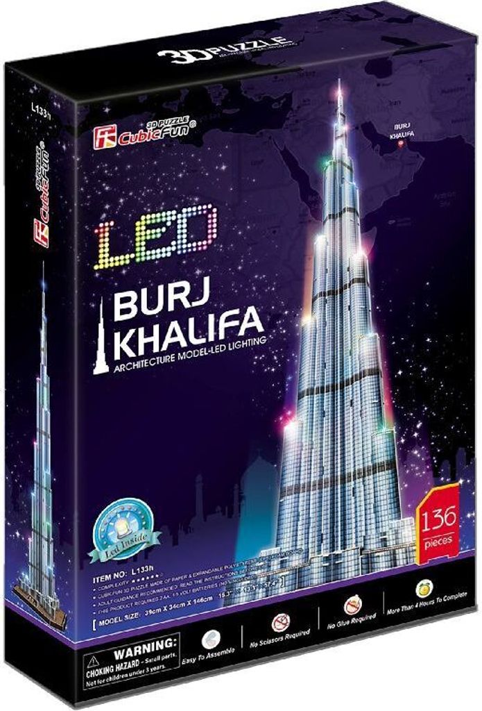 CUBICFUN Svietiace 3D puzzle Burj Khalifa 136 Kaufland.sk