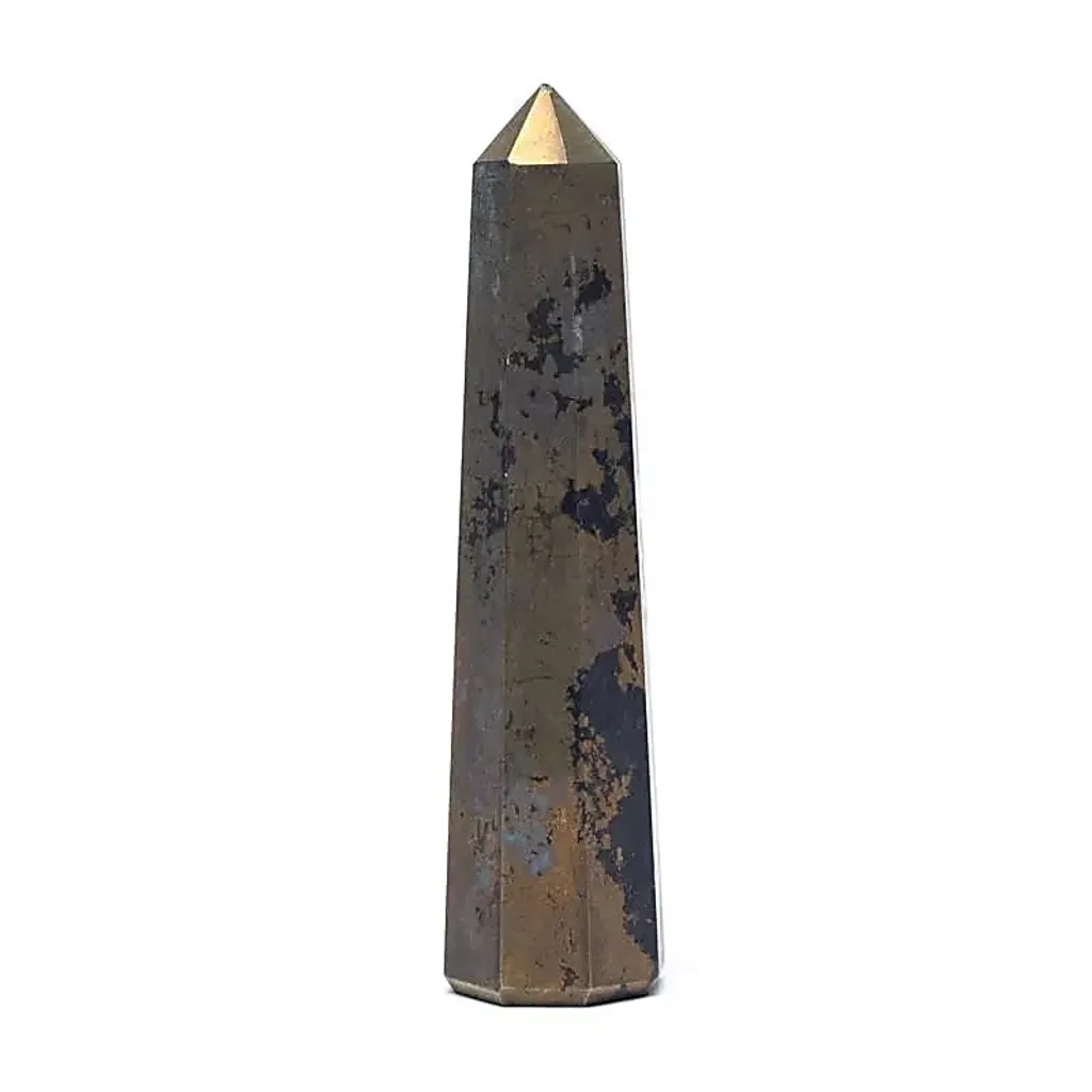 Pointe de pyrite en cristal naturel - Décoration lithothérapie 7,5-10 cm