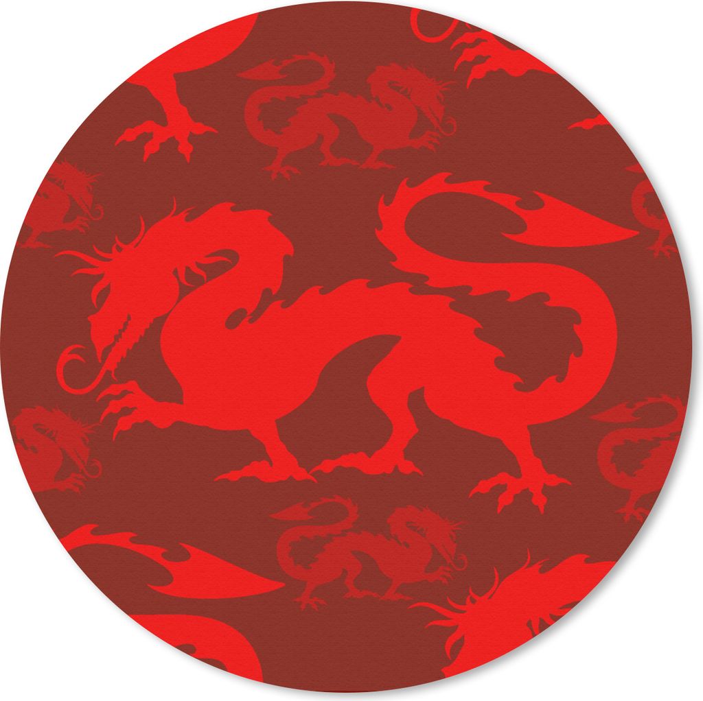 MuchoWow Mauspad Mousepad Drache - Rot - Muster 40x40 cm - Mousepads - Maus Mat - Pad - Mausunterlage - Schreibtisch Accessoires