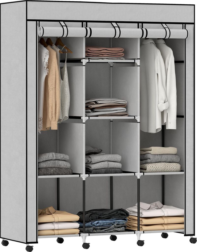Stoffkleiderschrank mit 2 Kleiderstangen und 8 Produktbild 