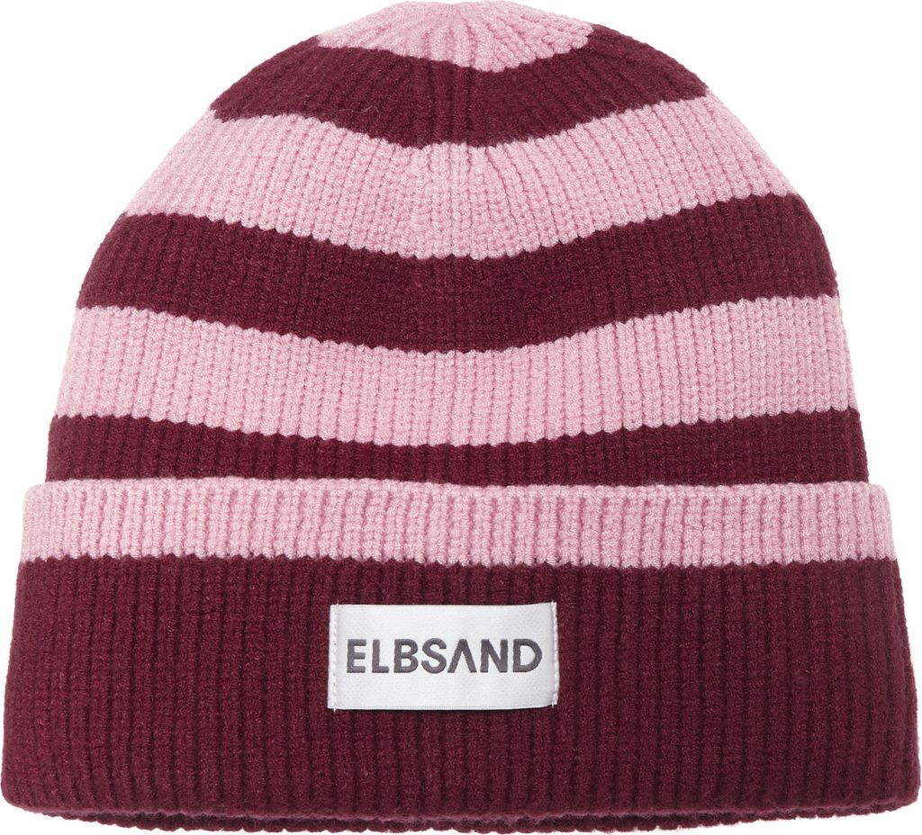 Elbsand Strickmütze rosé-weinrot Größe