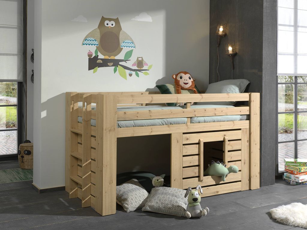 Vipack Hüttenbett, 90 x 200 cm, Ausf. Kiefer Farbe Oak Produktbild 